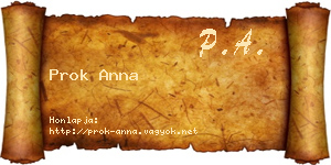 Prok Anna névjegykártya