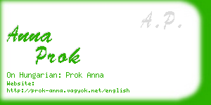 anna prok business card